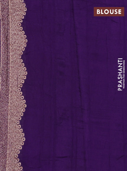 Violet Banarasi Semi Raw Silk Saree
