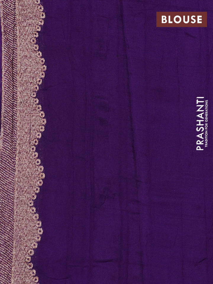 Violet Banarasi Semi Raw Silk Saree
