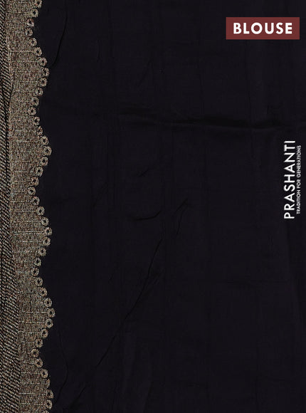 Black Banarasi Semi Raw Silk Saree