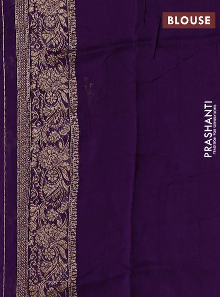 Violet Banarasi Semi Raw Silk Saree