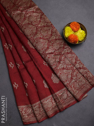 Rustic Orange Banarasi Semi Raw Silk Saree