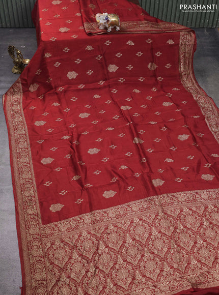 Rustic Orange Banarasi Semi Raw Silk Saree
