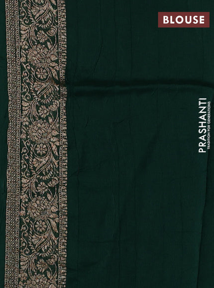 Green Banarasi Semi Raw Silk Saree