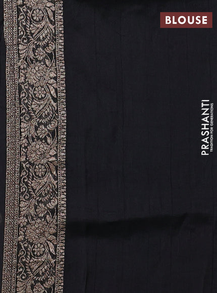 Black Banarasi Semi Raw Silk Saree