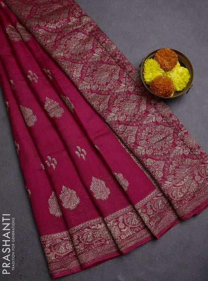 Pink Banarasi Semi Raw Silk Saree