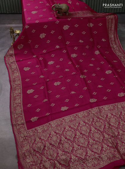 Pink Banarasi Semi Raw Silk Saree