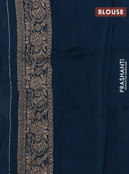 Peacock Blue Banarasi Semi Raw Silk Saree