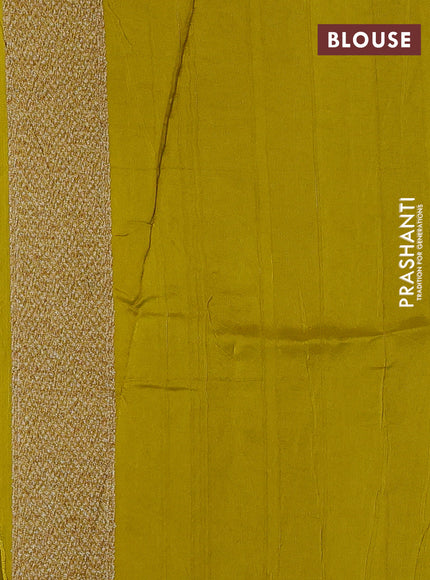 Lime Green Banarasi Semi Raw Silk Saree