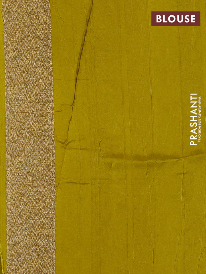 Lime Green Banarasi Semi Raw Silk Saree