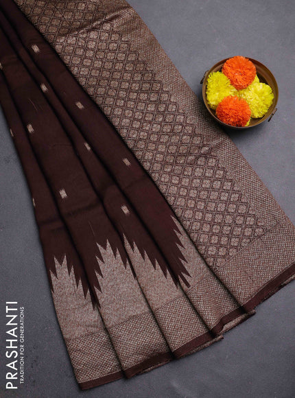 Maroon Banarasi Semi Raw Silk Saree