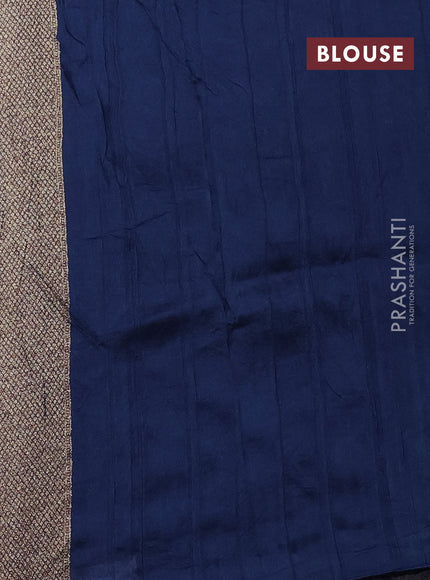Peacock Blue Banarasi Semi Raw Silk Saree