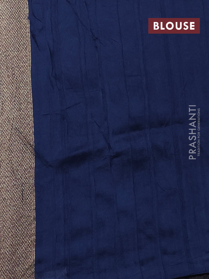 Peacock Blue Banarasi Semi Raw Silk Saree