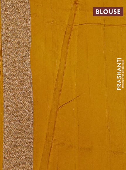 Mustard Yellow Banarasi Semi Raw Silk Saree