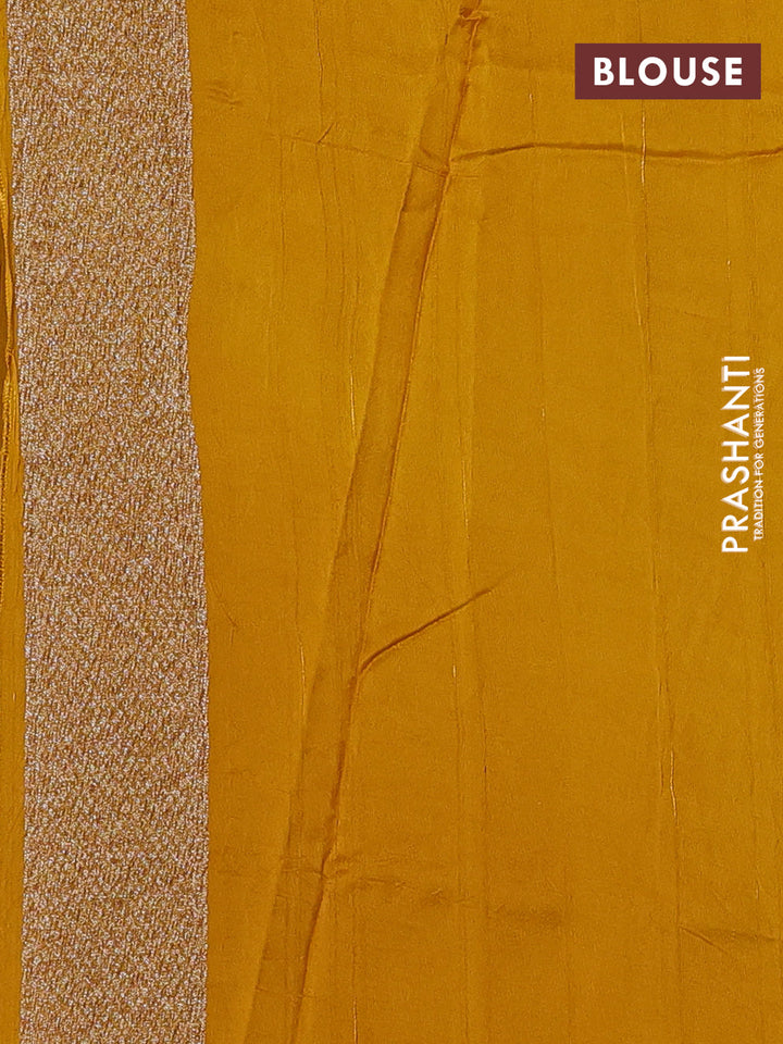 Mustard Yellow Banarasi Semi Raw Silk Saree