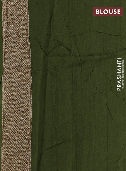 Green Banarasi Semi Raw Silk Saree