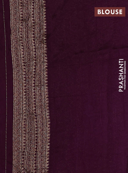 Wine Banarasi Semi Raw Silk Saree