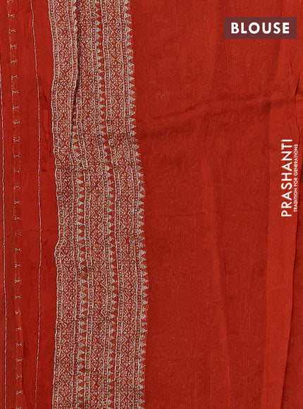 Orange Banarasi Semi Raw Silk Saree