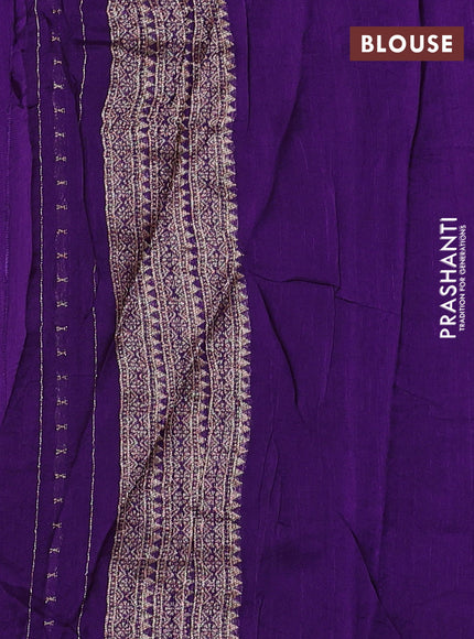 Violet Banarasi Semi Raw Silk Saree