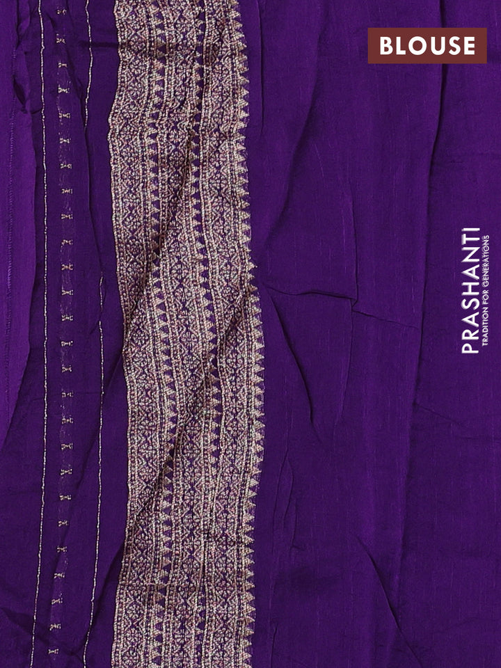 Violet Banarasi Semi Raw Silk Saree