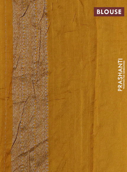 Mustard Yellow Banarasi Semi Raw Silk Saree