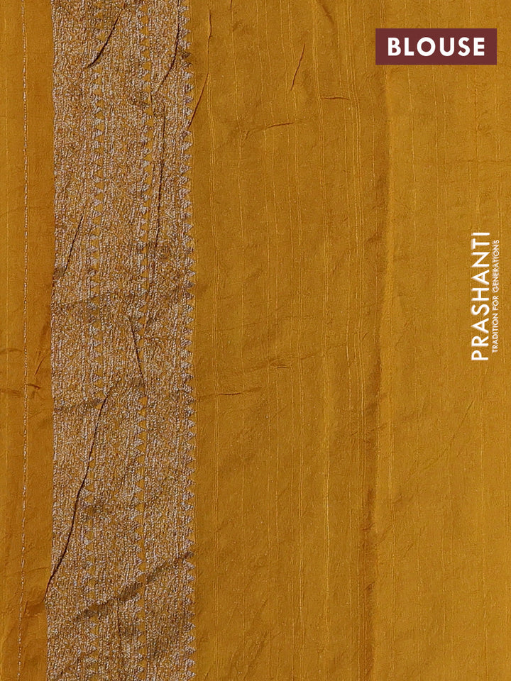 Mustard Yellow Banarasi Semi Raw Silk Saree