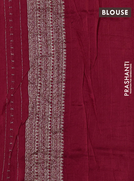 Red Banarasi Semi Raw Silk Saree