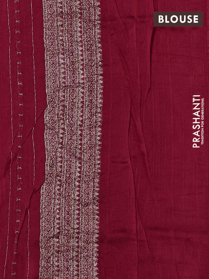 Red Banarasi Semi Raw Silk Saree