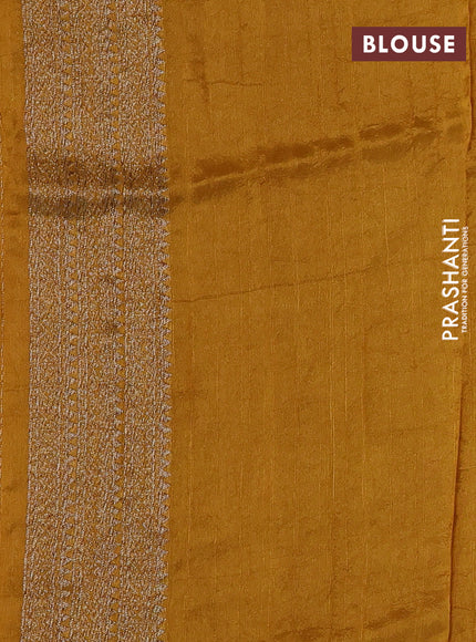 Mustard Yellow Banarasi Semi Raw Silk Saree