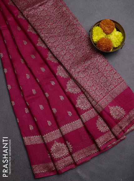 Pink Banarasi Semi Raw Silk Saree