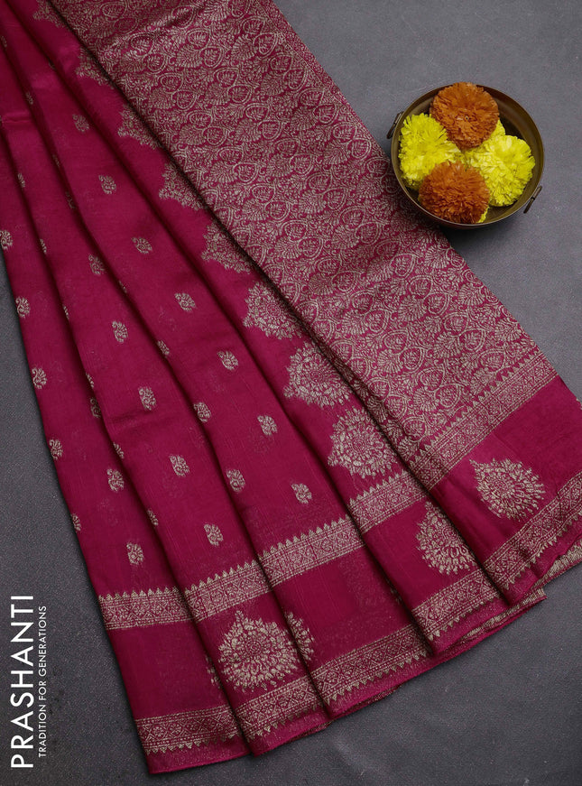 Pink Banarasi Semi Raw Silk Saree