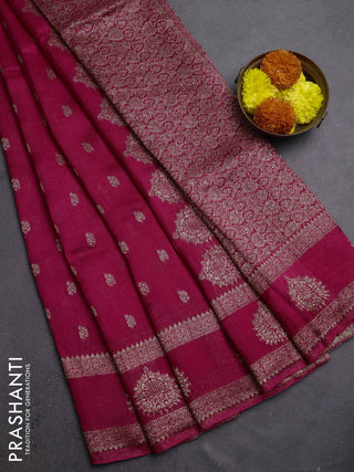 Pink Banarasi Semi Raw Silk Saree