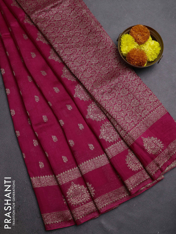 Pink Banarasi Semi Raw Silk Saree