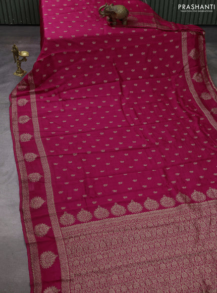 Pink Banarasi Semi Raw Silk Saree