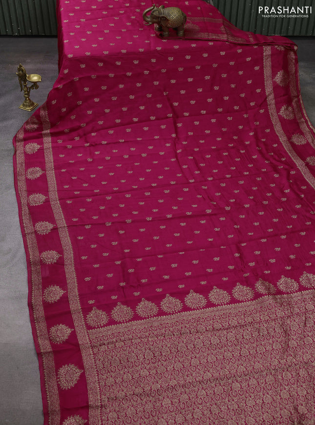 Pink Banarasi Semi Raw Silk Saree