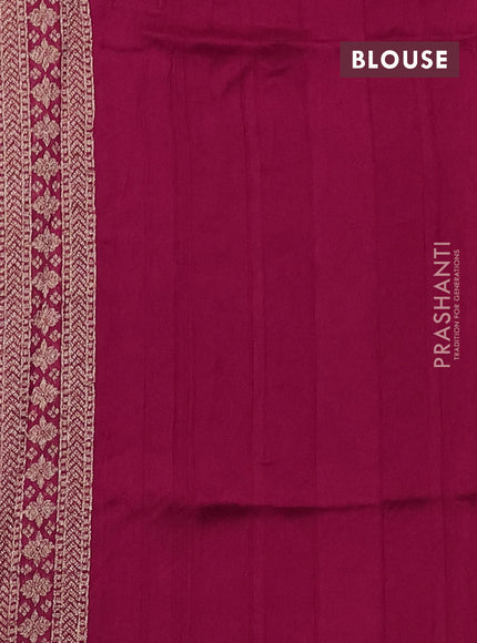 Magenta Pink Banarasi Semi Raw Silk Saree