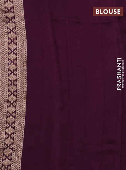 Wine Banarasi Semi Raw Silk Saree