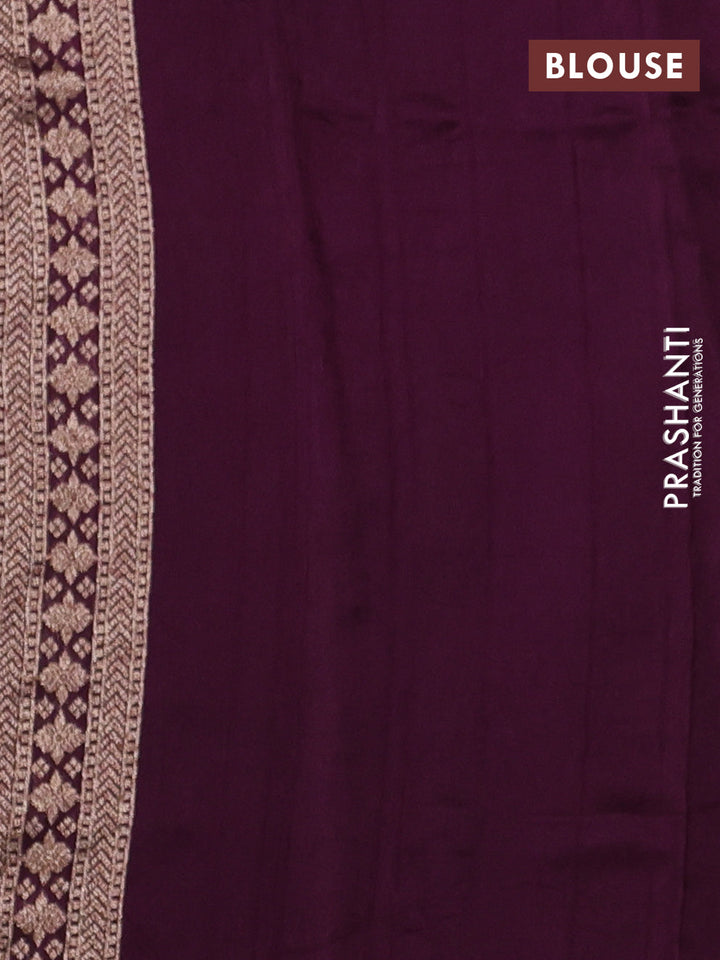 Wine Banarasi Semi Raw Silk Saree