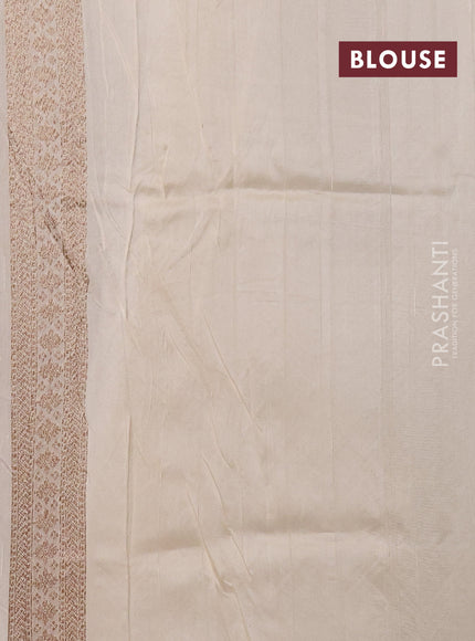 Cream Banarasi Semi Raw Silk Saree