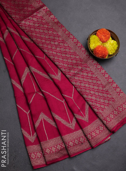 Pink Banarasi Semi Raw Silk Saree