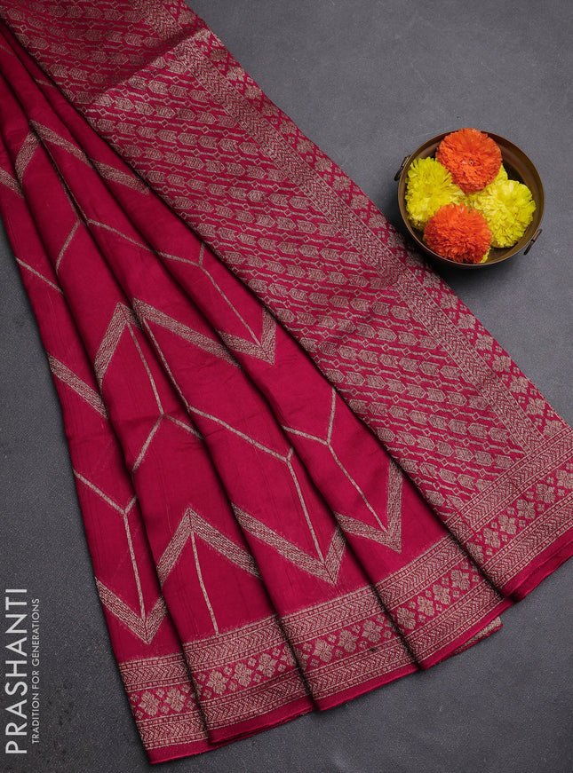 Pink Banarasi Semi Raw Silk Saree