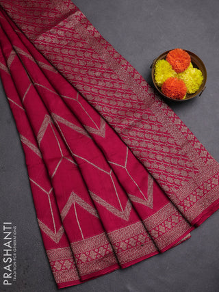 Pink Banarasi Semi Raw Silk Saree