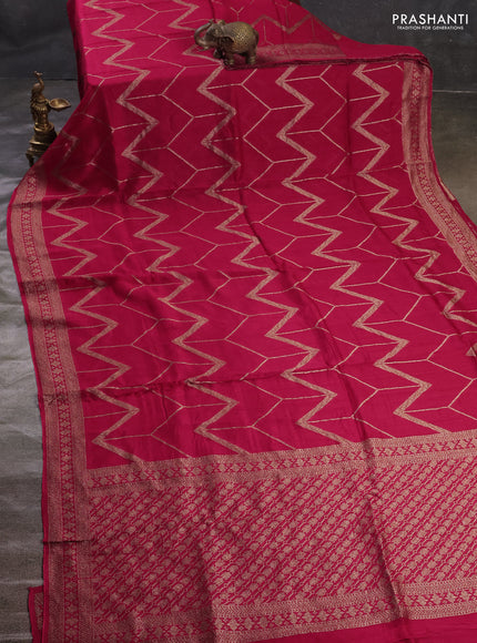 Pink Banarasi Semi Raw Silk Saree