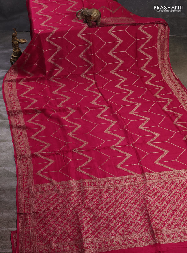 Pink Banarasi Semi Raw Silk Saree