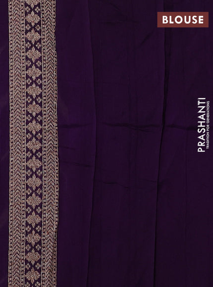 Violet Banarasi Semi Raw Silk Saree