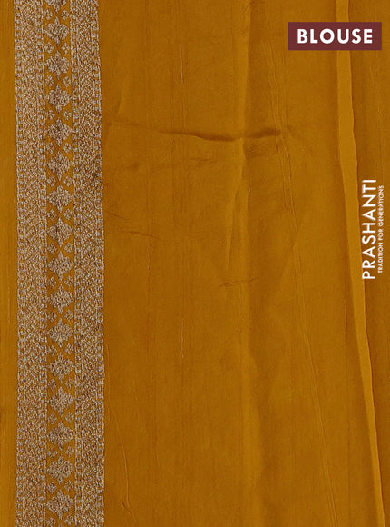 Mustard Yellow Banarasi Semi Raw Silk Saree