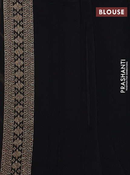Black Banarasi Semi Raw Silk Saree