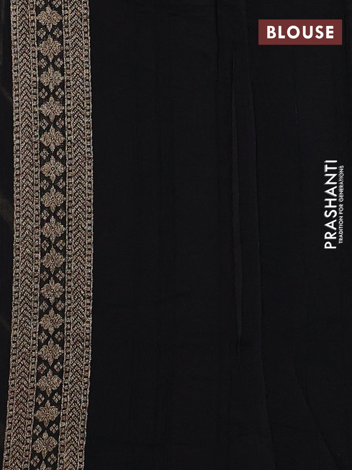 Black Banarasi Semi Raw Silk Saree