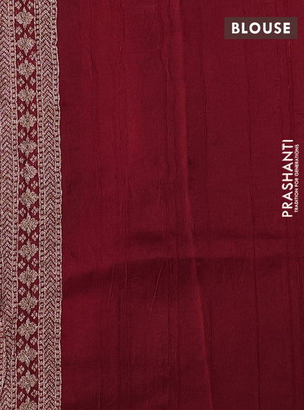 Red Banarasi Semi Raw Silk Saree
