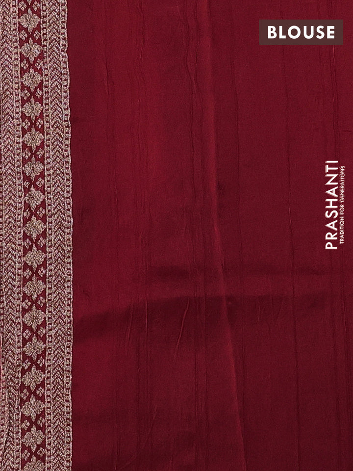 Red Banarasi Semi Raw Silk Saree