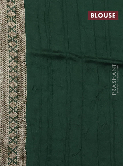 Green Banarasi Semi Raw Silk Saree
